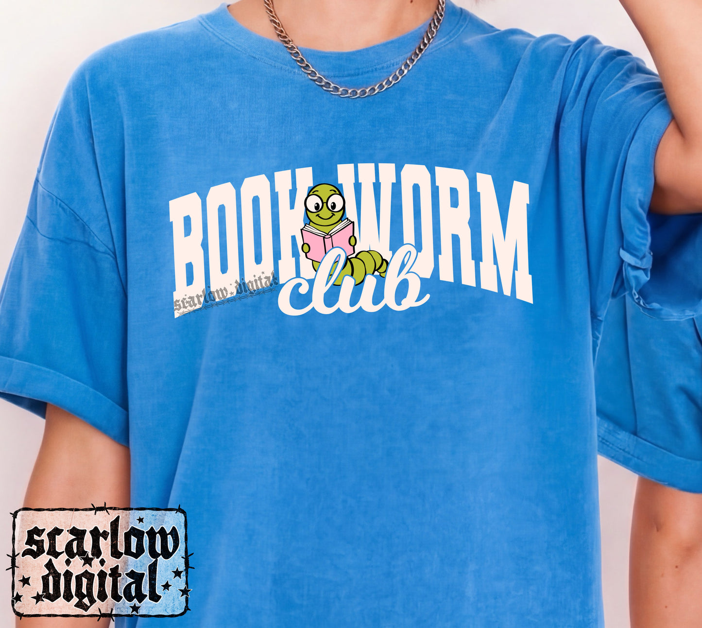 Book Worm Club PNG Digital Design