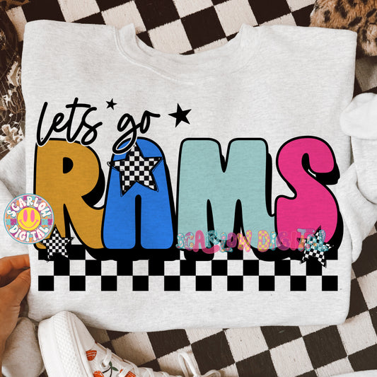 Let's Go Rams PNG Digital Design