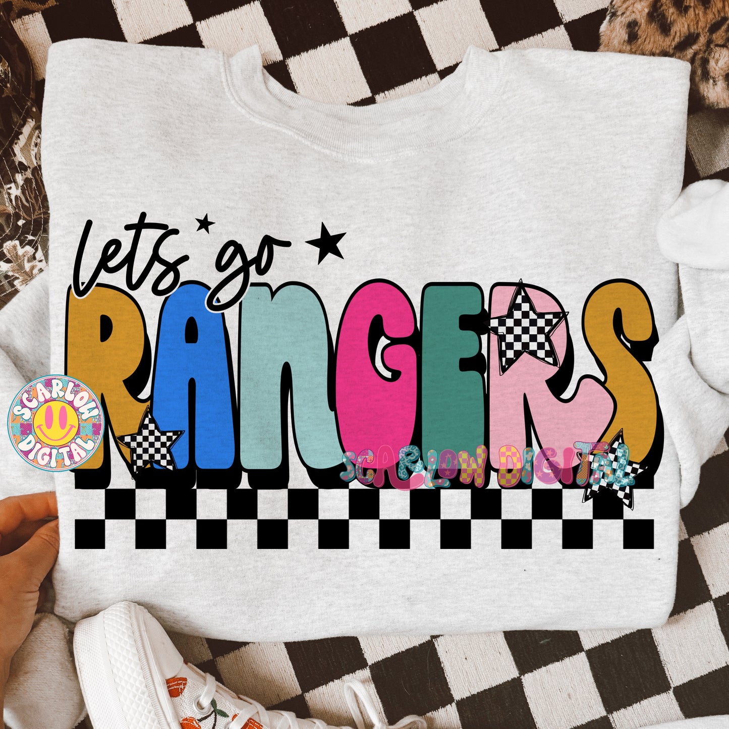 Let's Go Rangers PNG Digital Design