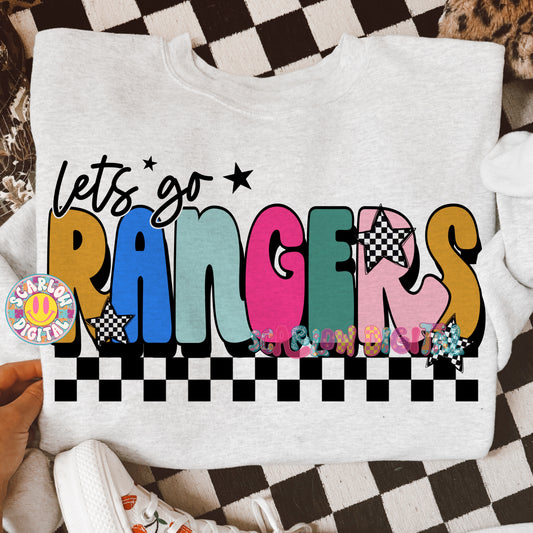 Let's Go Rangers PNG Digital Design