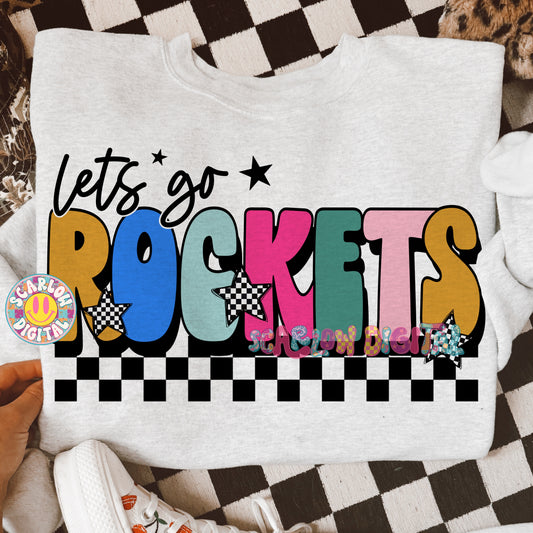 Let's Go Rockets PNG Digital Design