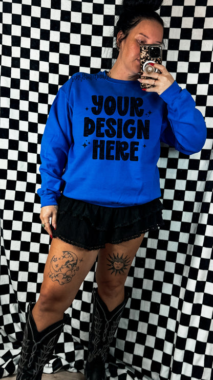 ✨ NEW NEW NEW ✨ Royal Gildan - Unisex Heavy Blend Crewneck Sweatshirt 18000 Mockup