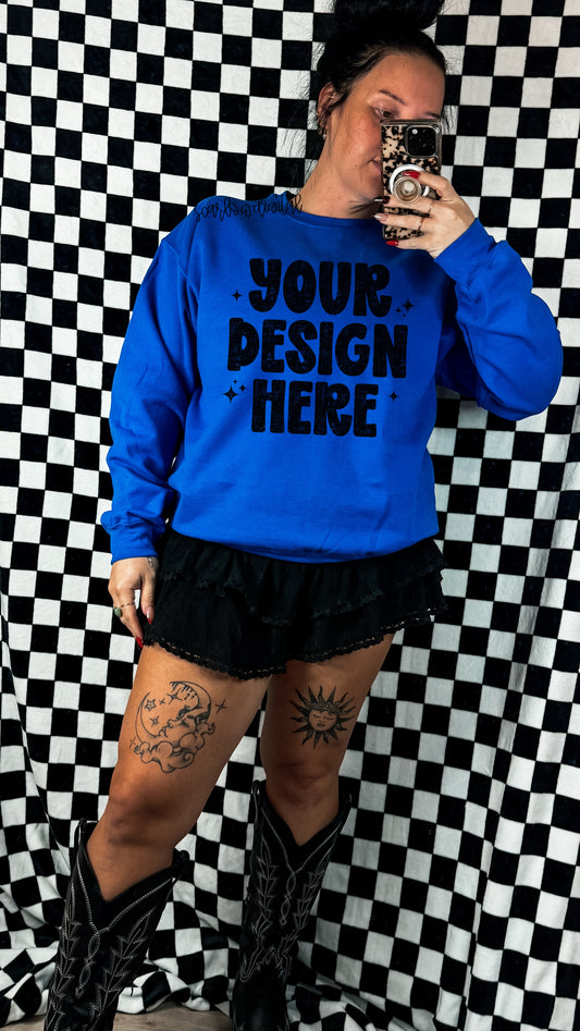 ✨ NEW NEW NEW ✨ Royal Gildan - Unisex Heavy Blend Crewneck Sweatshirt 18000 Mockup