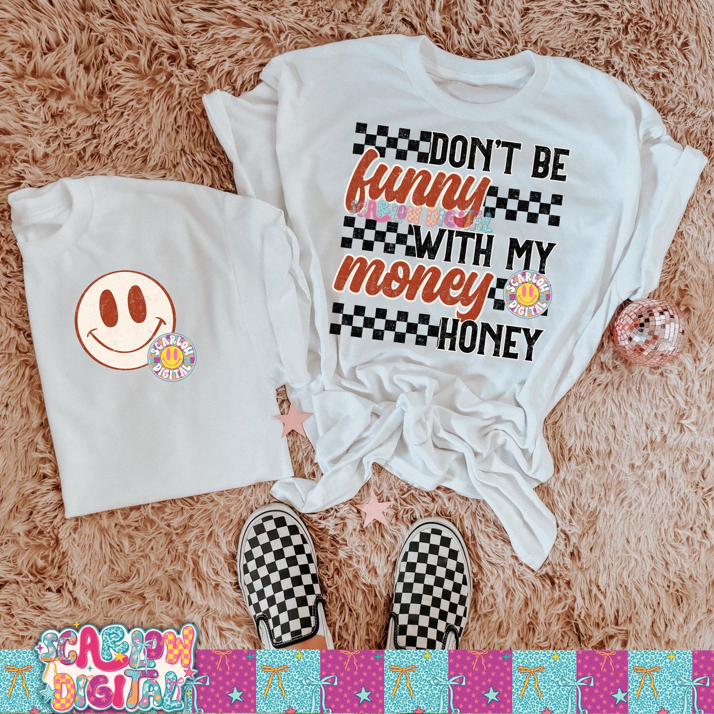 Don't Be Funny With My Money Honey PNG Front and Back Digital Design Bundle
