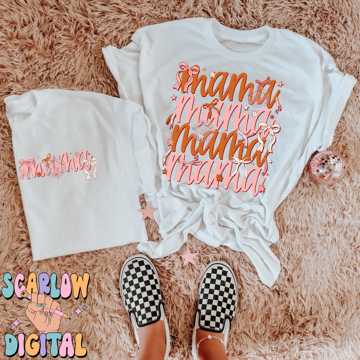 Mama Front and Back PNG Bundle Digital Design Download, coquette mama png, mama bow designs, bow png, pretty designs, cute tshirt designs