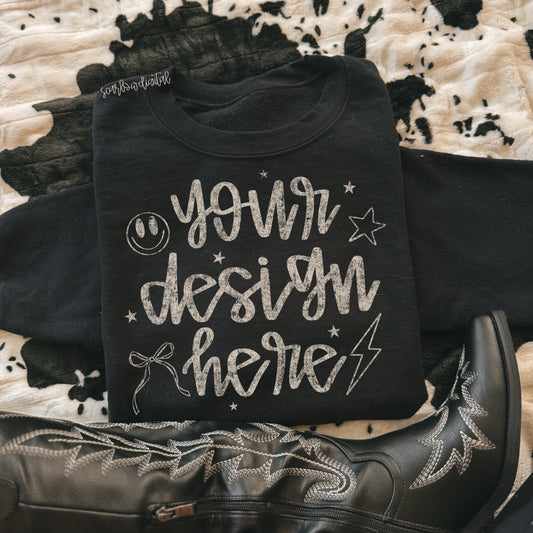 Black Gildan Sweatshirt Mockup with Black Boots and Cowhide