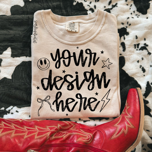 Ivory Comfort Colors T-Shirt Mockup with Red Boots and Cowhide
