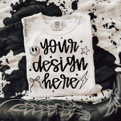 White Comfort Colors T-Shirt Mockup with Black Boots and Cowhide