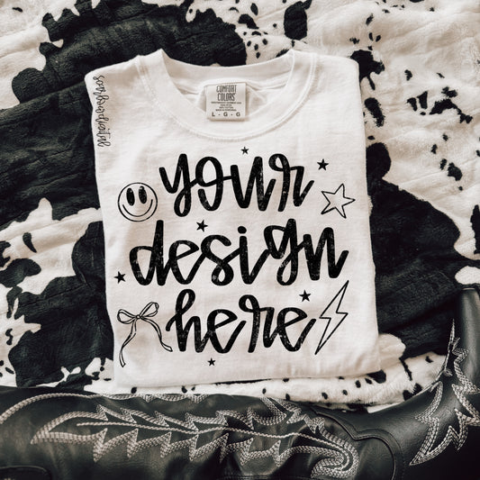 White Comfort Colors T-Shirt Mockup with Black Boots and Cowhide