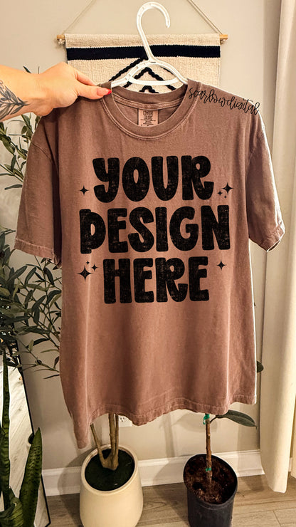 Espresso Comfort Colors Unisex Garment-Dyed Heavyweight T-Shirt 1717 Mockup