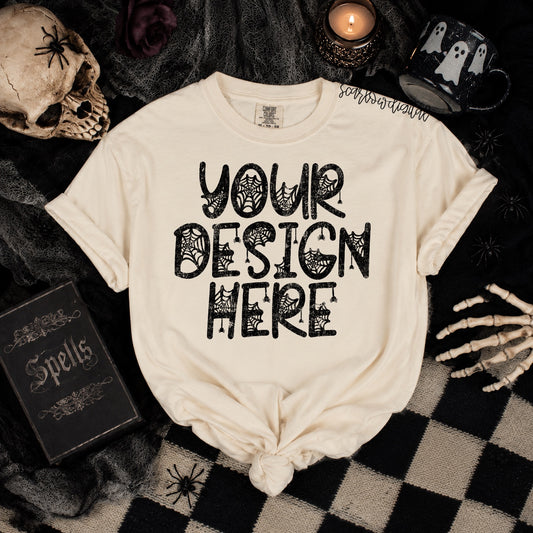 Ivory Comfort Colors Unisex Garment-Dyed Heavyweight T-Shirt 1717 Mockup
