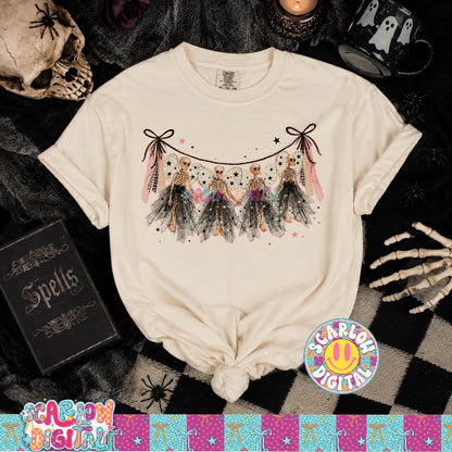 Skeleton Fairies on Garland PNG Digital Design