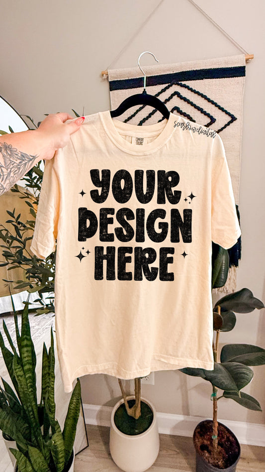 ✨ NEW NEW NEW ✨ Ivory Comfort Colors Unisex Garment-Dyed Heavyweight T-Shirt 1717 Mockup