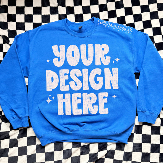 Royal Gildan - Unisex Heavy Blend Crewneck Sweatshirt 18000 Mockup