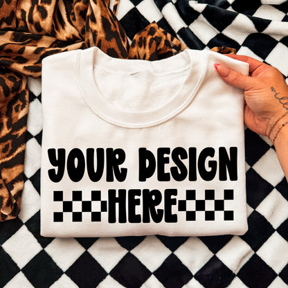 White Gildan - Unisex Heavy Blend Crewneck Sweatshirt 18000 Mockup