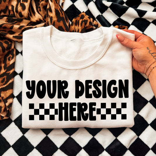 White Gildan - Unisex Heavy Blend Crewneck Sweatshirt 18000 Mockup