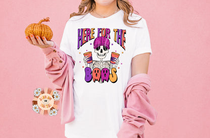 Here for the Boos PNG-Halloween Sublimation Digital Design Download-spooky png, funny fall png, adult humor png, skeleton png, women png