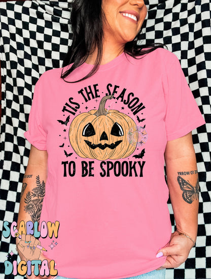 Tis The Season To Be Spooky PNG Digital Design Download, halloween png, spooky season png, fall png, jack-o'-lantern png, pumpkin png