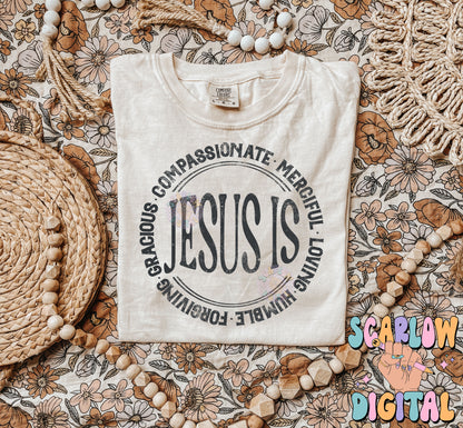 Jesus is... PNG Digital Design Download, single color png, retro png, christian png designs, religious png, church png, bible verse png