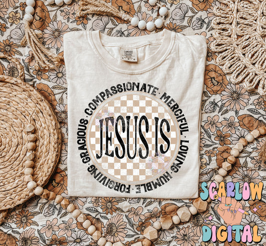 Jesus is... PNG Digital Design Download, checkers png, retro png, christian png designs, religious png, church png, bible verse png design