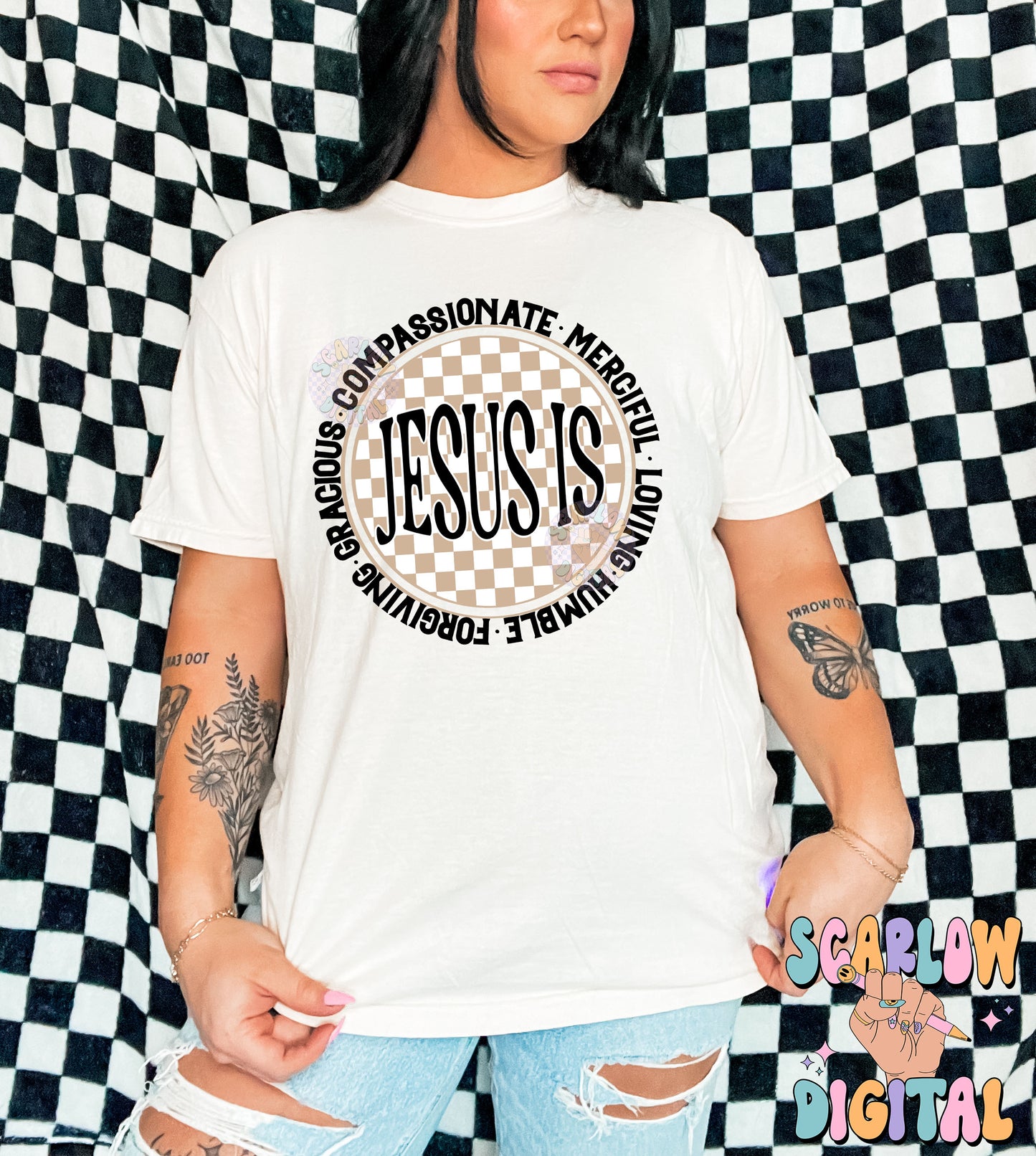 Jesus is... PNG Digital Design Download, checkers png, retro png, christian png designs, religious png, church png, bible verse png design