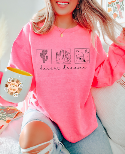 Desert Dreams PNG-Minimalist Sublimation Digital Design Download-simple png, western png, desert png, minimalist png, cactus png, skull png