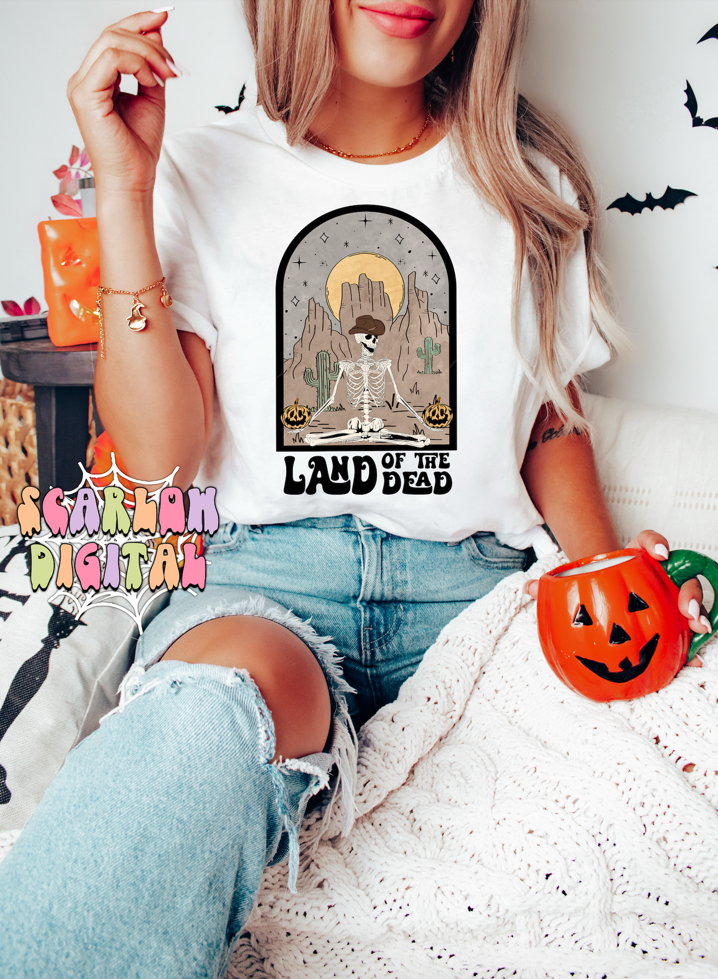 Land of the Dead PNG-Spooky Sublimation Digital Design Download-spooky png, western png, desert png, skeleton png, pumpkin png, cowboy png