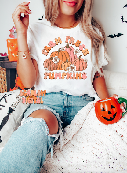 Farm Fresh Pumpkins PNG-Fall Sublimation Digital Design Download-pumpkin patch png, fall flowers png, autumn vibes png, halloween png files