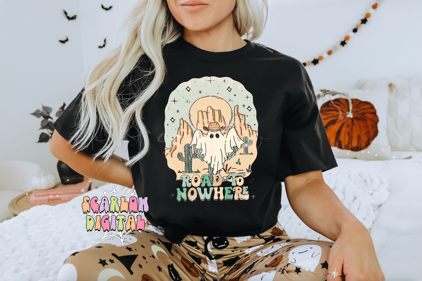 Road to Nowhere PNG-Halloween Sublimation Digital Design Download-western halloween png, country ghost png, desert png, cowboy ghost png