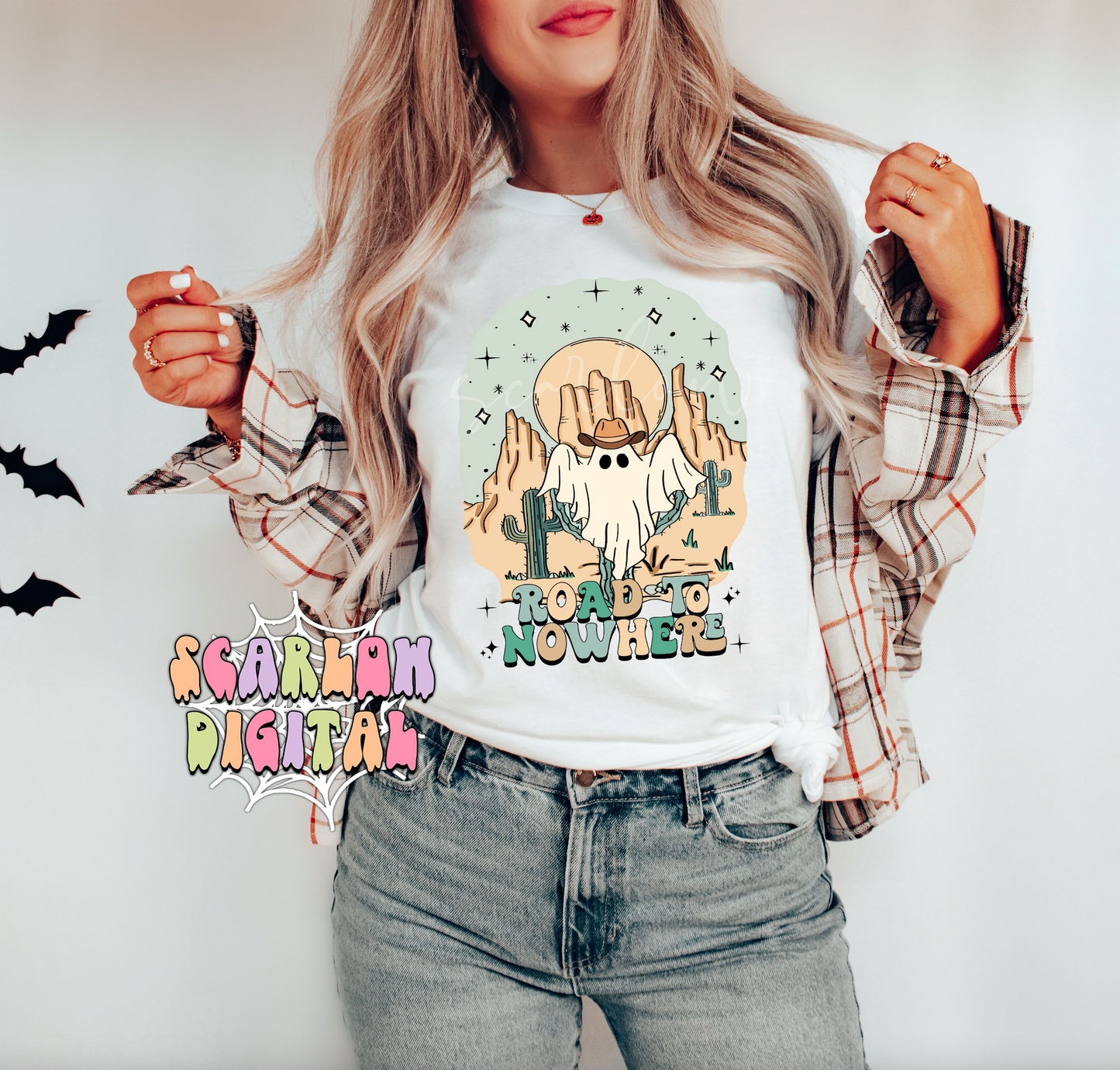 Road to Nowhere PNG-Halloween Sublimation Digital Design Download-western halloween png, country ghost png, desert png, cowboy ghost png