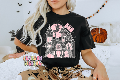 Haunted House PNG-Halloween Sublimation Digital Design Download-spooky season png, spooky girl png, kids halloween png, spooky boo png file