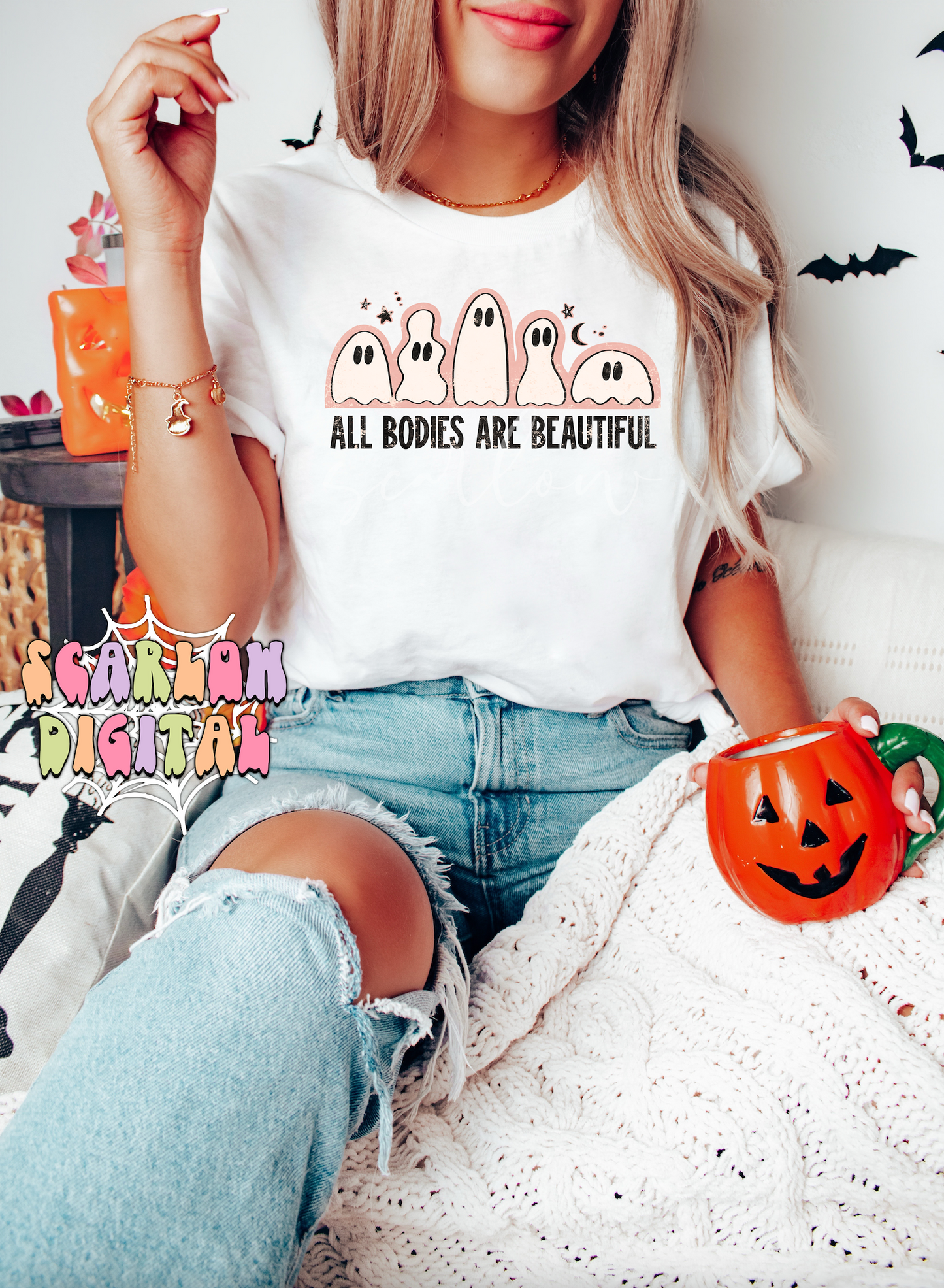 All Bodies Are Beautiful PNG-Halloween Sublimation Digital Design Download-funny ghost png, body positivity png, spooky png, ghost puns png