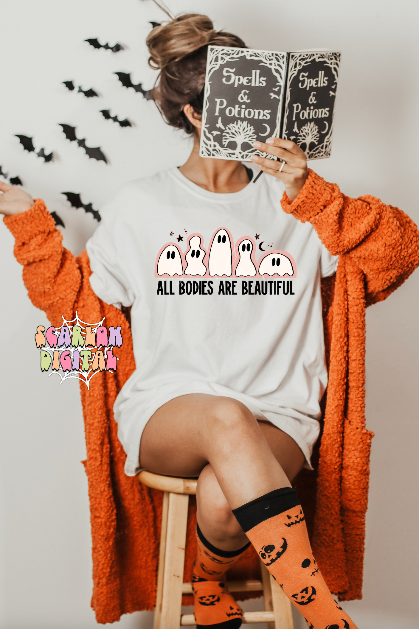 All Bodies Are Beautiful PNG-Halloween Sublimation Digital Design Download-funny ghost png, body positivity png, spooky png, ghost puns png