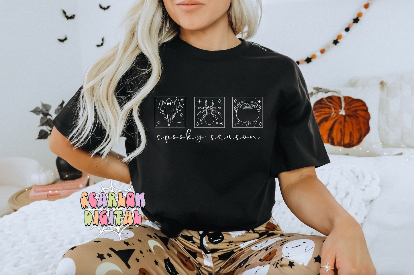 Spooky Season PNG-Halloween Sublimation Digital Design Download-minimalistic png, simple halloween png, spider png, witch cauldron png file