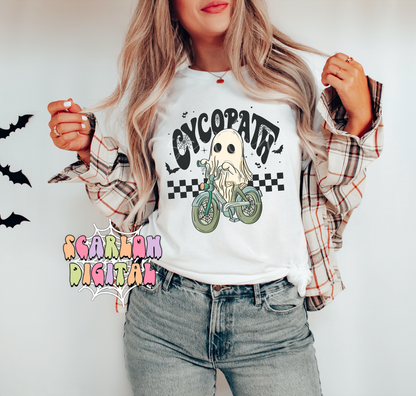 Cycopath PNG-Halloween Sublimation Digital Design Download-bicycle png, ghost png, spooky season png, cute spooky png, trendy halloween png