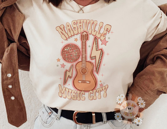 Nashville PNG-Country Music Sublimation Digital Design Download-bachelorette png, guitar png, disco ball png, retro png, western png designs