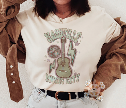 Nashville PNG-Country Music Sublimation Digital Design Download-bachelorette png, guitar png, disco ball png, retro png, western png designs