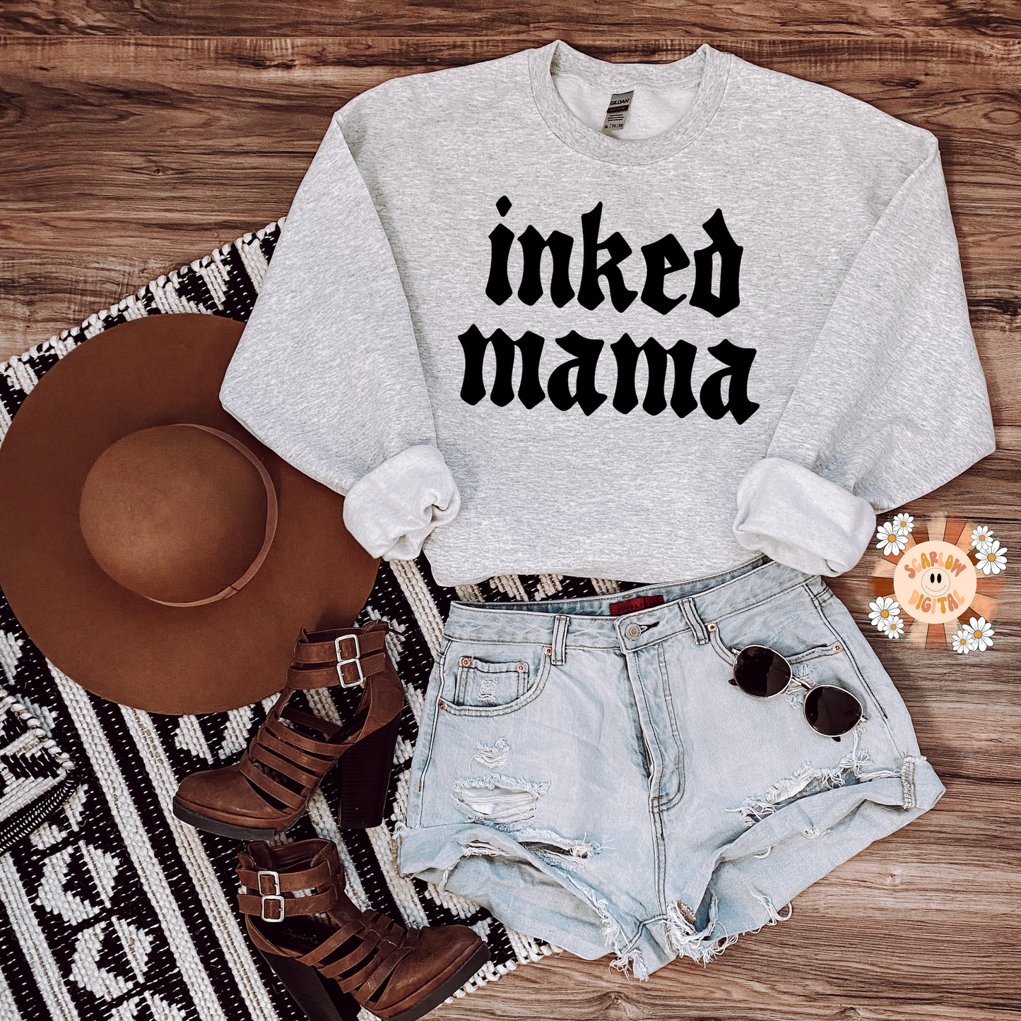 Inked Mama SVG-Tattoo Cricut Cut File Digital Design Download-tattooed mama svg, svg for moms, moms with tattoos svg, trendy svg, grungy svg