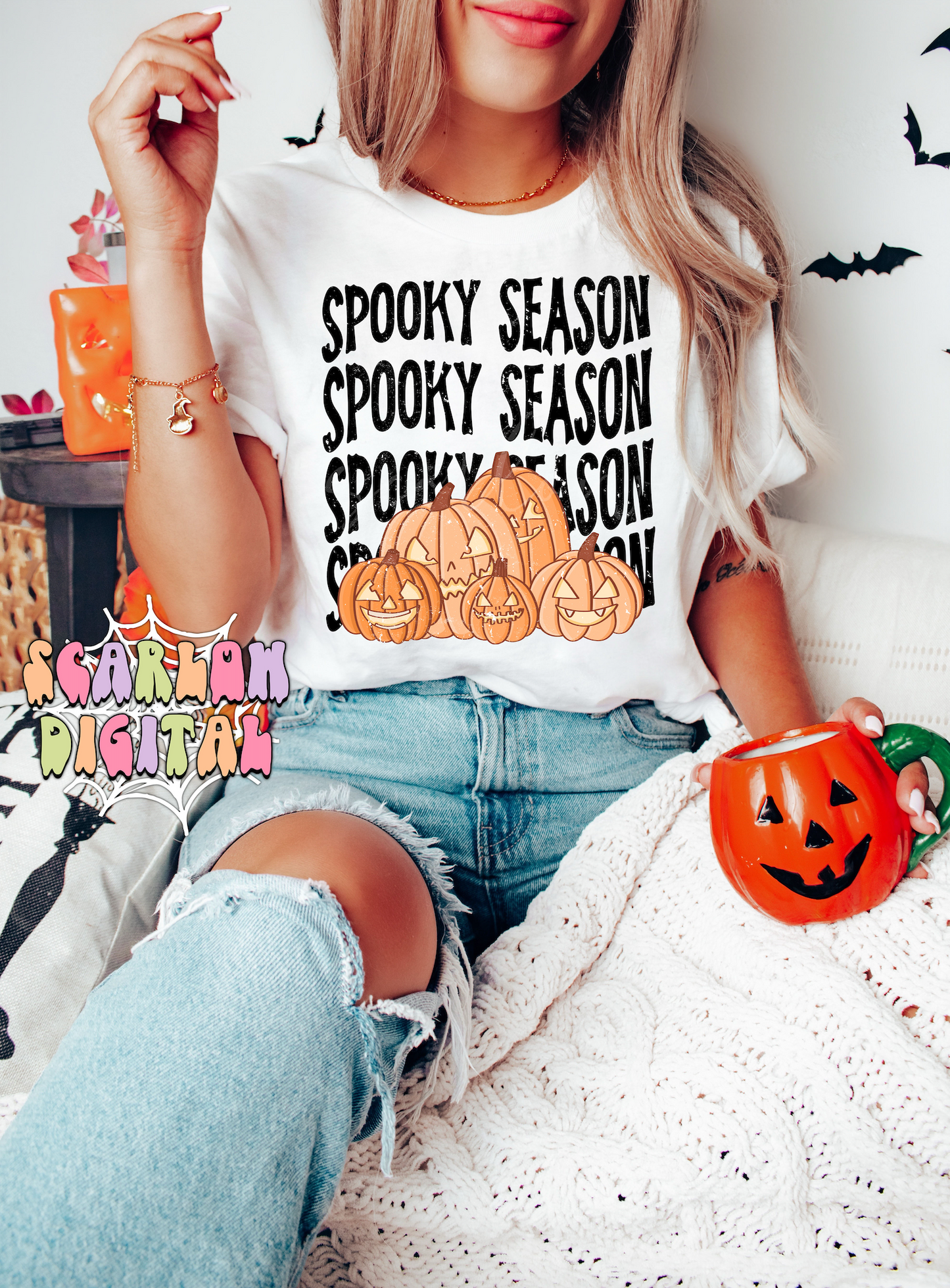 Spooky Season PNG-Halloween Sublimation Digital Design Download-pumpkins png, vintage halloween png, gender neutral halloween png, fall png