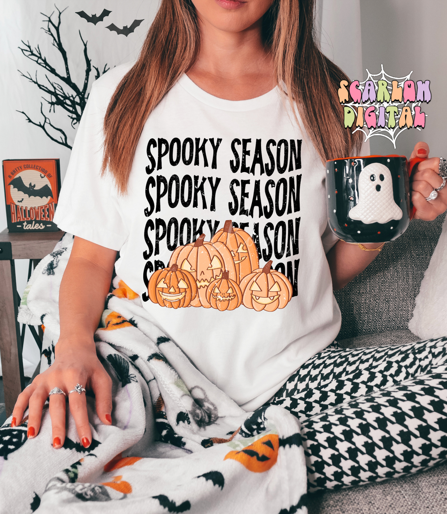 Spooky Season PNG-Halloween Sublimation Digital Design Download-pumpkins png, vintage halloween png, gender neutral halloween png, fall png