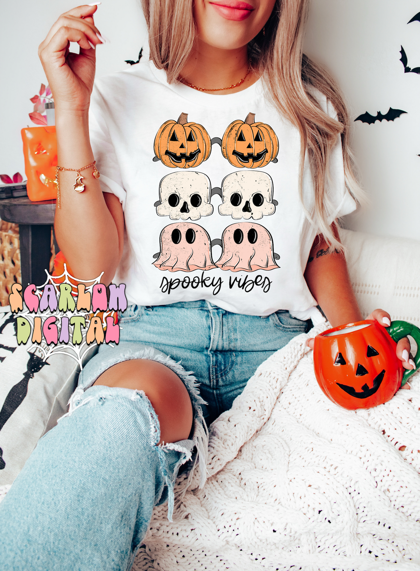 Spooky Vibes PNG-Halloween Sublimation Digital Design Download-halloween sunglasses png, sunnies png, pumpkin png, skull png, ghost png