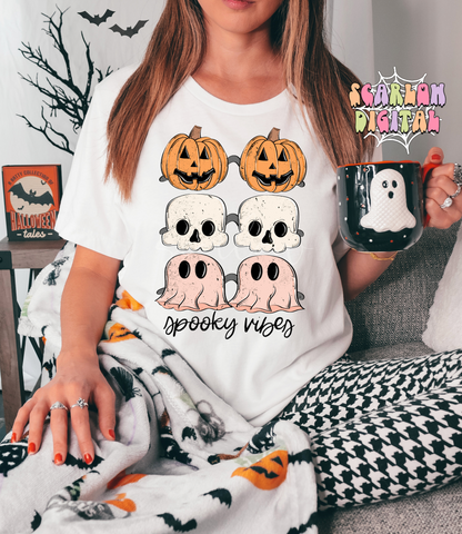 Spooky Vibes PNG-Halloween Sublimation Digital Design Download-halloween sunglasses png, sunnies png, pumpkin png, skull png, ghost png