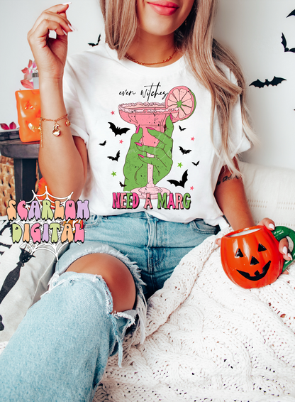 Even Witches Need a Marg PNG-Halloween Sublimation Digital Design Download-margarita png, funny png, adult humor png, witchcraft png, spooky