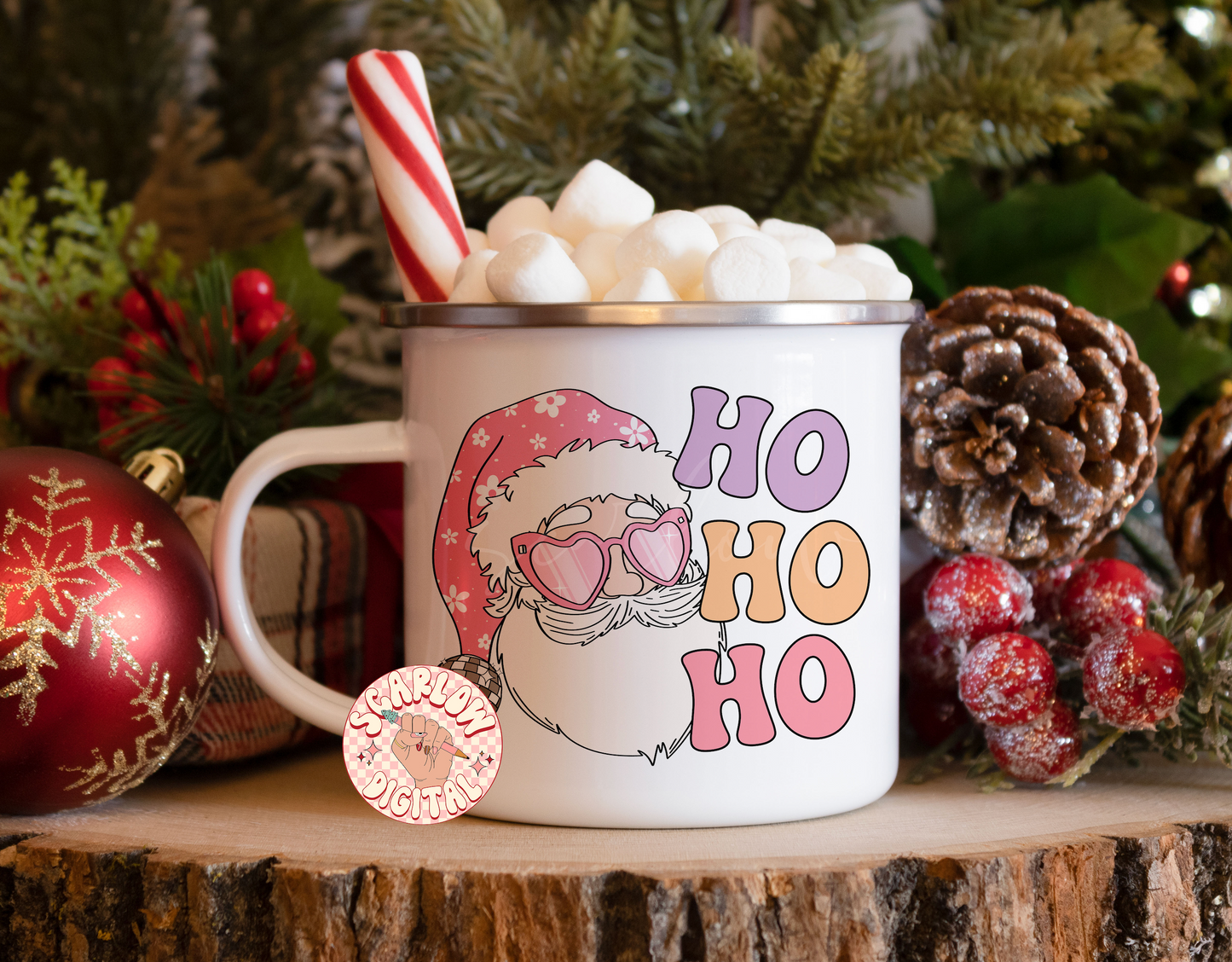 Ho Ho Ho PNG-Christmas Sublimation Digital Design Download-disco santa claus png, retro santa png, groovy christmas png, hippie santa png