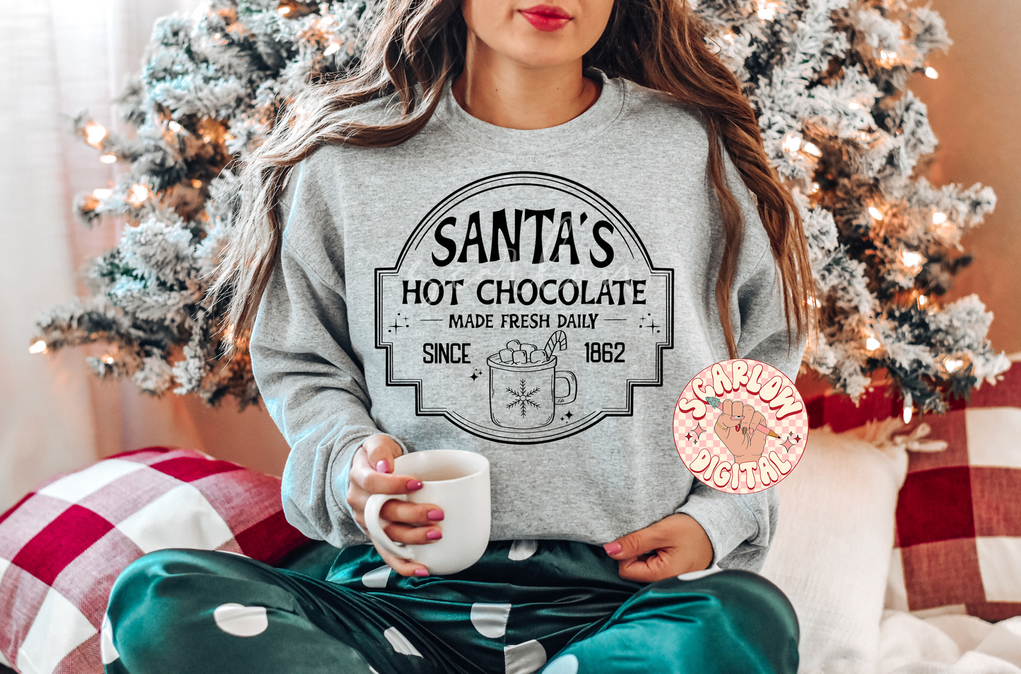 Santa's Hot Chocolate SVG-Christmas Cut File Digital Design Download-hot cocoa svg, snowflake svg, santa claus svg, saint nick svg design