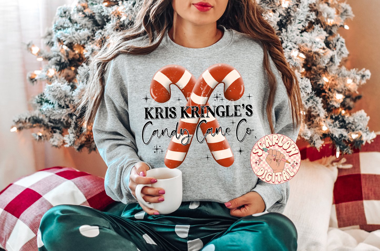 Kris Kringle's Candy Cane Co. PNG-Christmas Sublimation Digital Design Download-santa claus png, christmas candy png, simple png, boho png