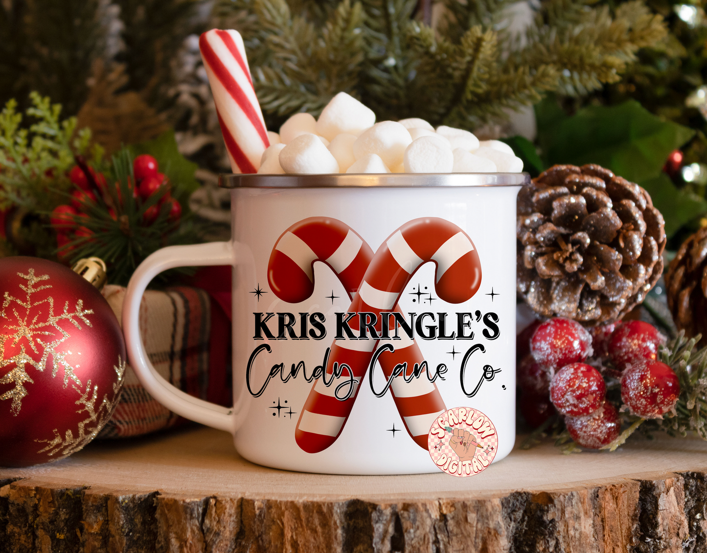 Kris Kringle's Candy Cane Co. PNG-Christmas Sublimation Digital Design Download-santa claus png, christmas candy png, simple png, boho png