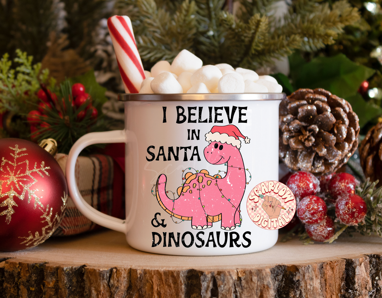 I Believe in Santa and Dinosaurs PNG-Christmas Sublimation Digital Design Download-girl christmas png, dinos png, girl designs, funny png