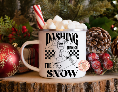 Dashing Through the Snow SVG-Christmas Cut File Digital Design Download-rocker santa svg, skater santa svg, boy christmas svg, boy designs