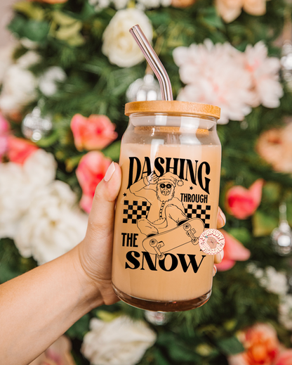 Dashing Through the Snow SVG-Christmas Cut File Digital Design Download-rocker santa svg, skater santa svg, boy christmas svg, boy designs